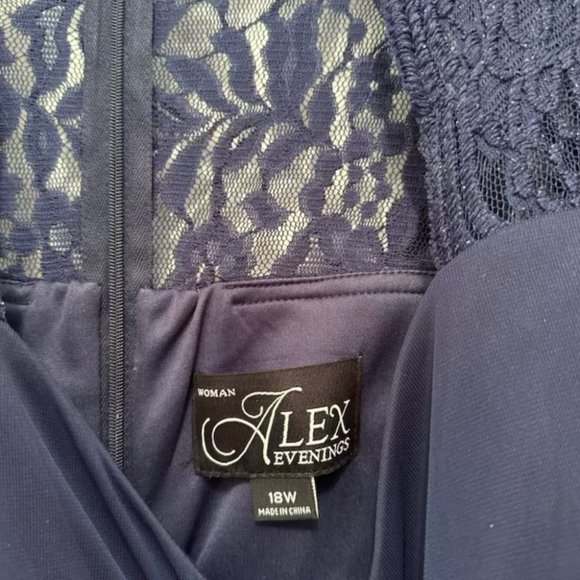 Alex Evenings Women's Plus Size Long Sleeve Sweetheart Neckline Dress size 18 - Picture 8 of 11